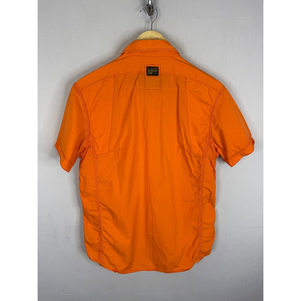 G-Star Raw Mens Work Lamond Shirt S/S Orange Button Down Large 311210032 - Picture 2 of 8